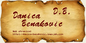 Danica Benaković vizit kartica